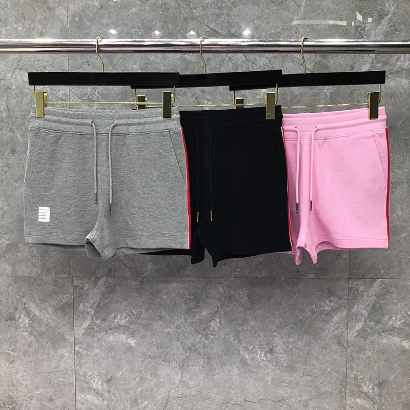 

TB 2021 Fashion Brand Casual Shorts Women Summer Cotton Casual Sports Trousers Solid Striped Hot shorts Jogger Track Shorts