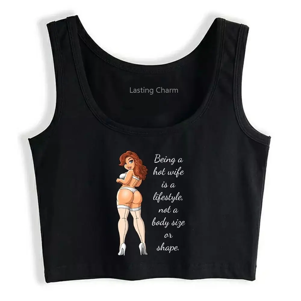 

Hotwife Gothic Emo Harajuku Tank Top Women's Yoga Sports Workout Crop Top Gym Tee