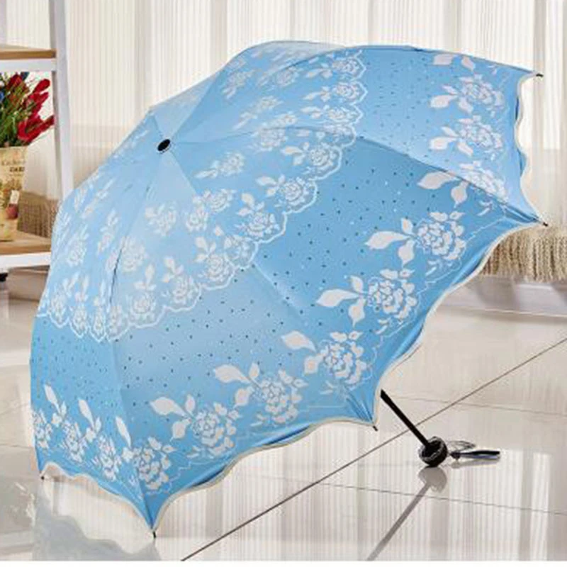 Зонт от солнца для дождливой погоды женские Роскошные взрослых создать складной