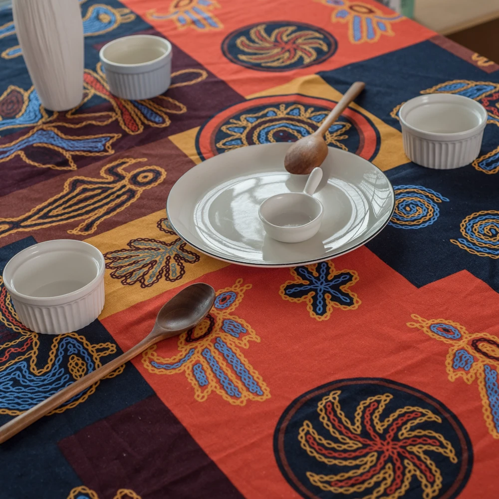 [Центр прямых поставок] скатерть для стола в стиле Майя прямоугольные набивные