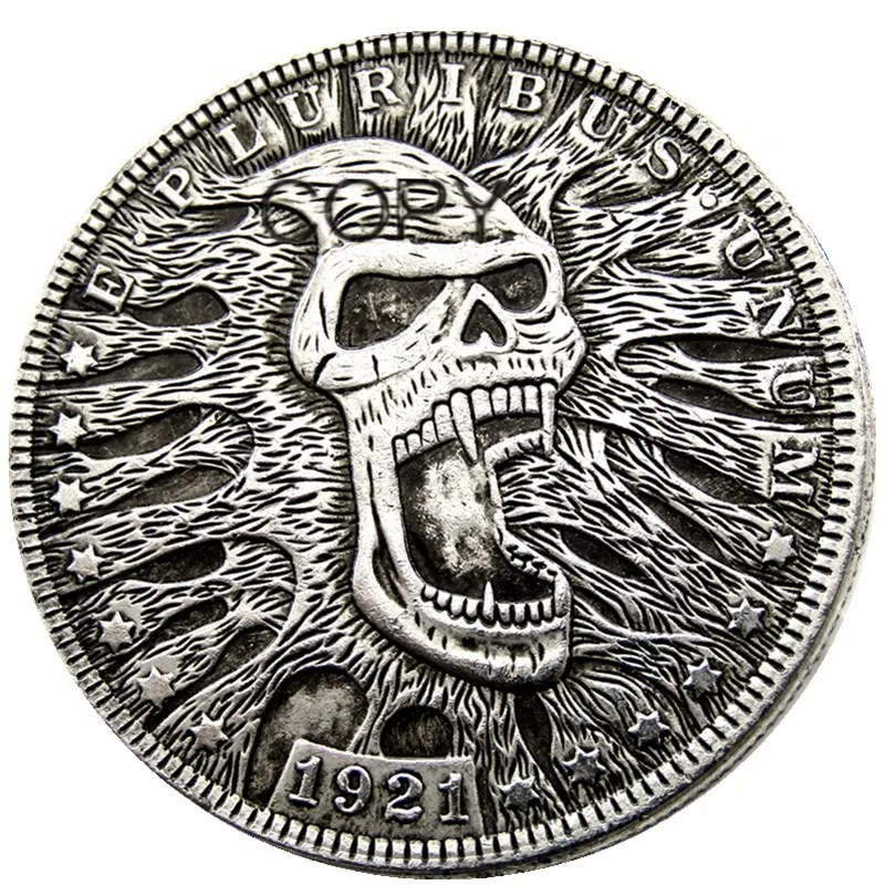 HB-36US Hobo 1921 Morgan Dollar посеребренные копировальные монеты Безвалютные монеты 