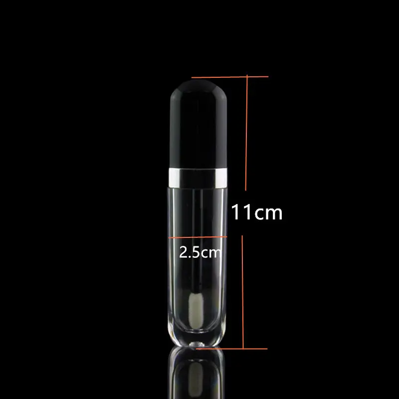 100 шт. пустая 8 мл губная помада туба блеск для губ контейнер тубус щетка Черная