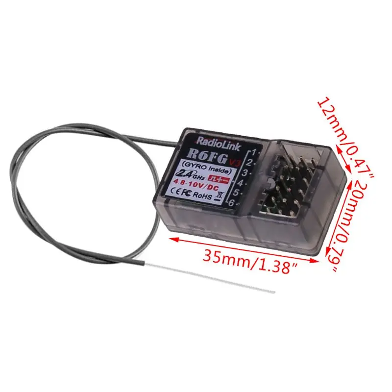 Radiolink R6FG R6F 2 4G приемник FHSS 6-канальный RX радио Управление Системы гироскопа