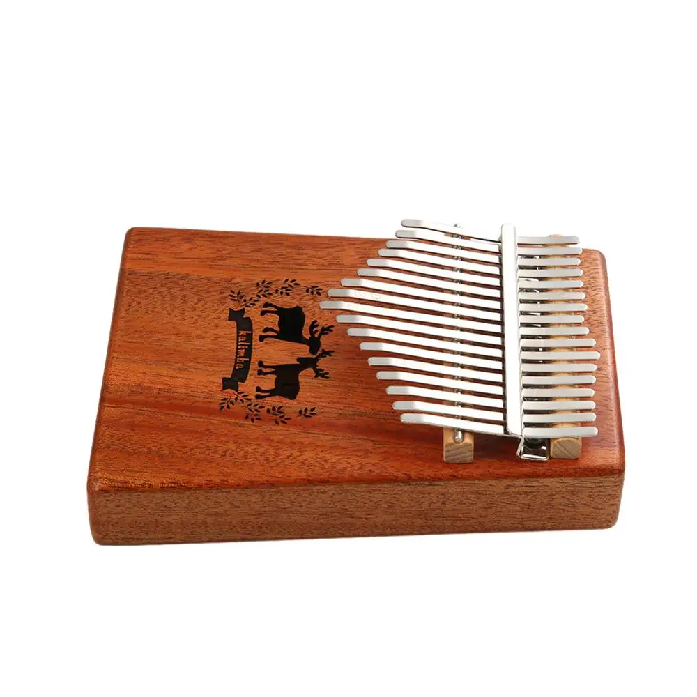 17 клавиш Kalimba большой палец фортепиано красное дерево тело олень узор пианино