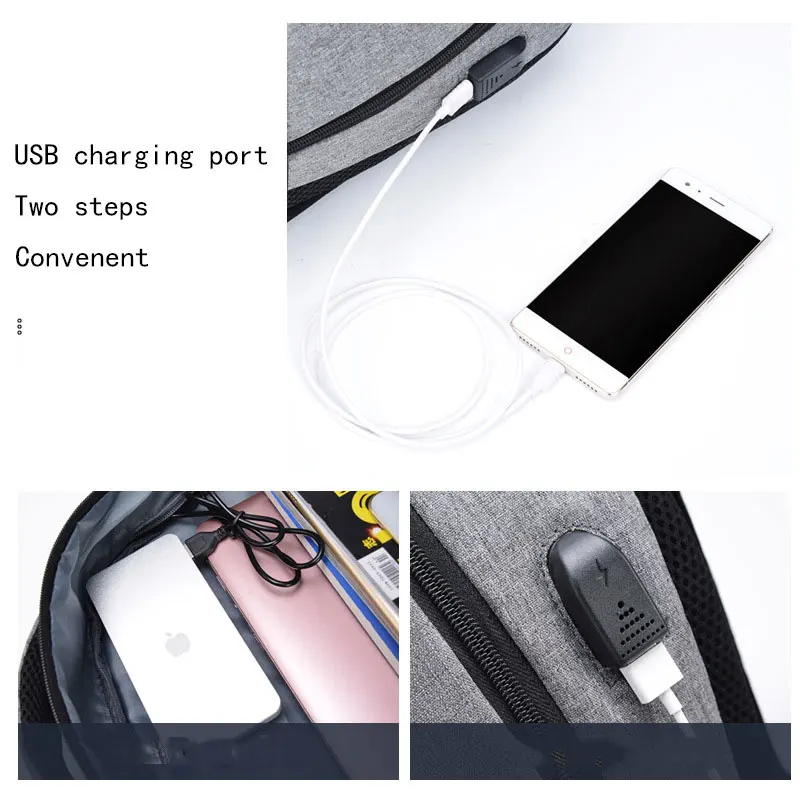 Модный рюкзак мужская сумка повседневный для путешествий USB зарядное устройство