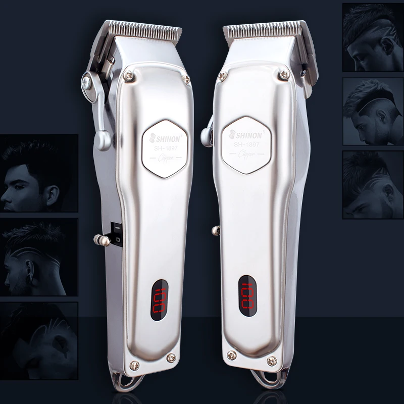 

Professional Barber Hair Clipper Rechargeable Electric T-Outliner Finish Cutting Machine Beard Trimmer Shaver Cordless Corded