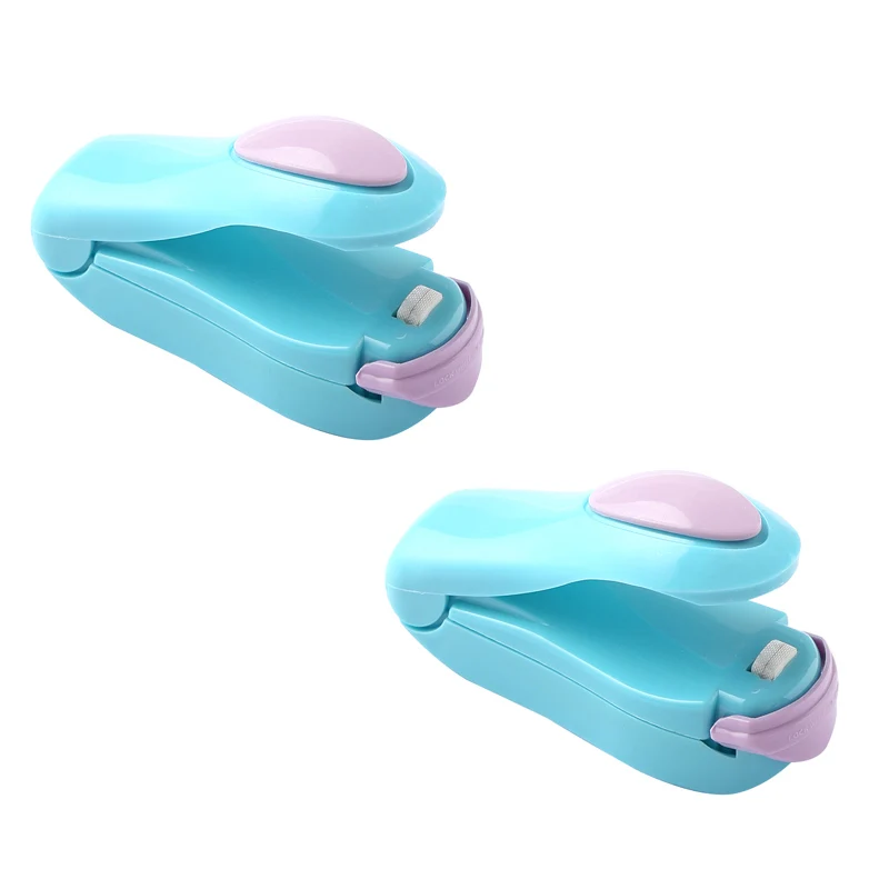 2blue Bag clip Микро-термоусадочная машина, зажим для вакуумной упаковки пищевых чипсов, арахисовая пластиковая упаковка, зажим для кухонных принадлежностей, цветной ручной - Цвет: 2blue Bag clip