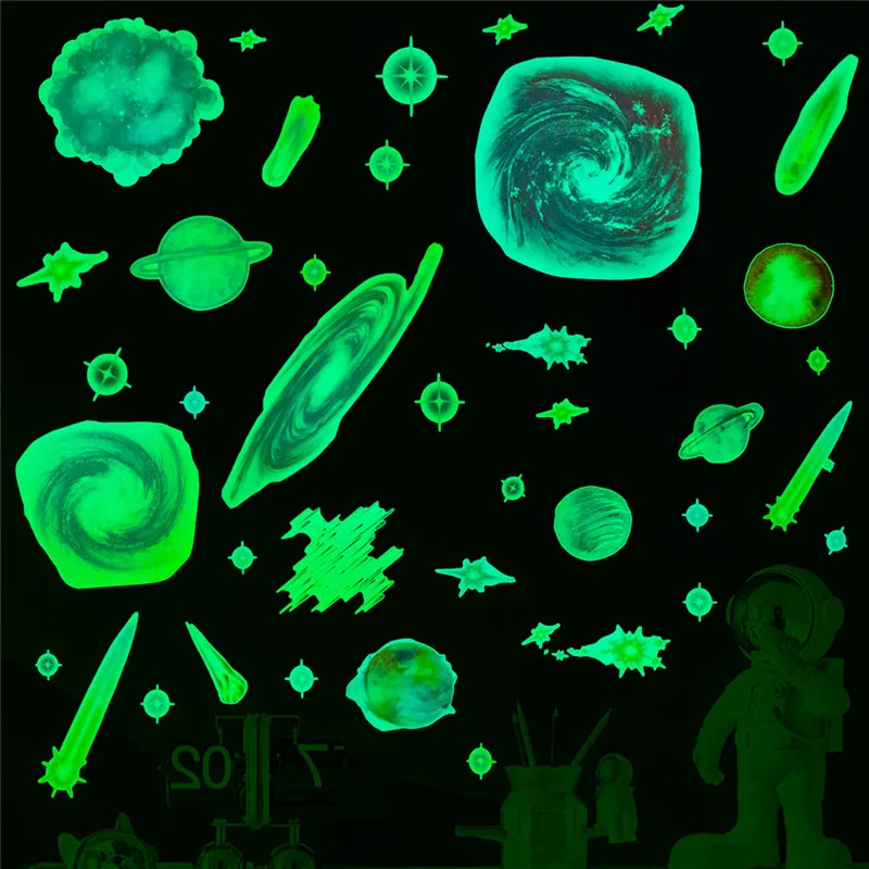 Светящиеся флуоресцентные настенные наклейки в виде космической туманности для