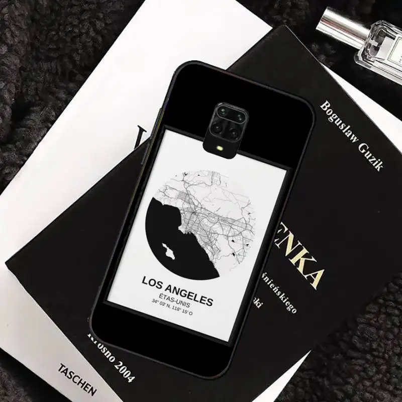 

Sketch Exclusive City Map Phone Case For xiaomi redmi note 10 9 9s 8 8t 7 pro max mi note 10 lite pro funda