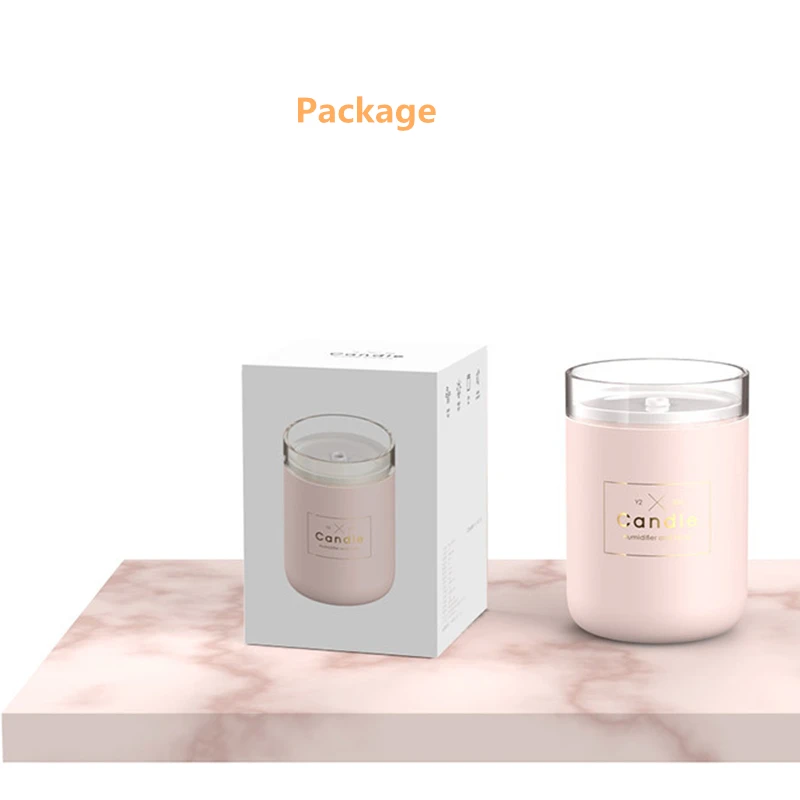 

280ML Ultrasonic Air Humidifier Candle Romantic Soft Light USB Essential Oil Diffuser Car Purifier Aroma Anion Mist Maker