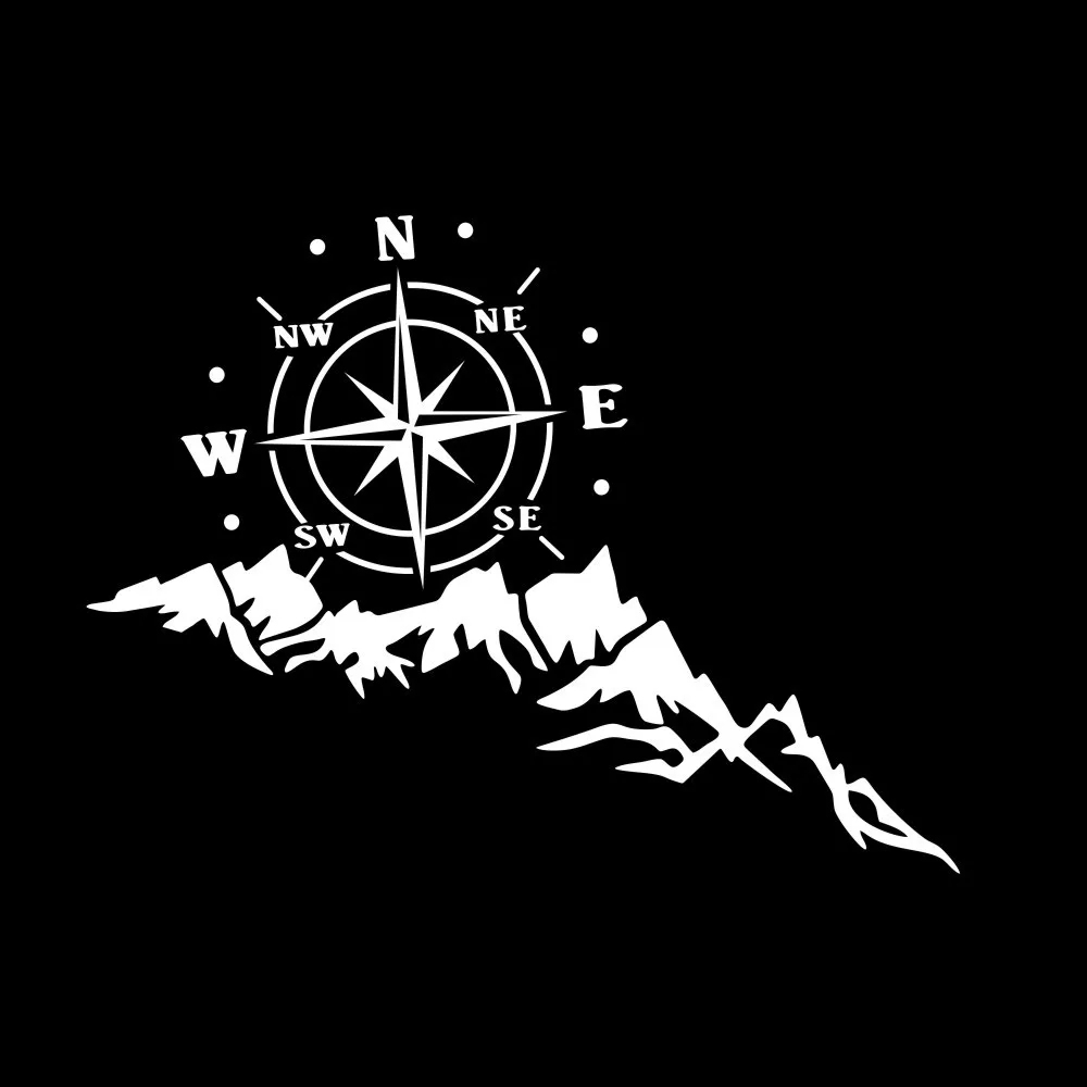 

Body Car Sticker White Compass Decal Decoration Door Front Truck Vinyl