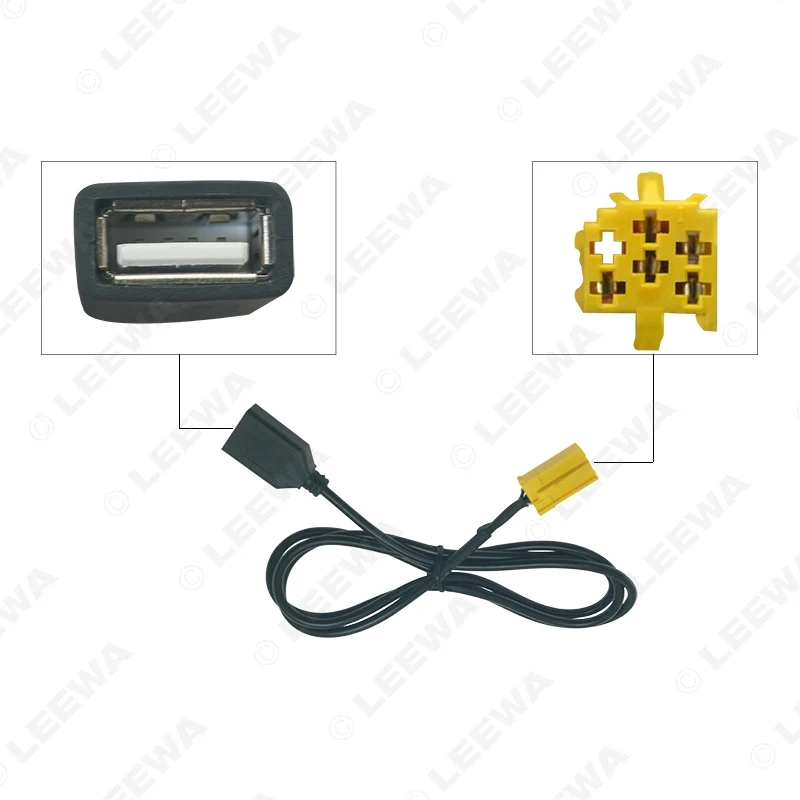 Автомобильный аудио-радиоприемник LEEWA 6Pin AUX USB-кабель Женский удлинитель для MINI ISO