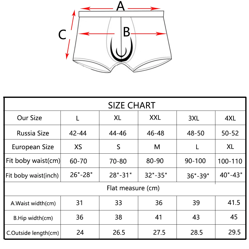 Men's Panties Male Underpants Man Pack Shorts Boxers Underwear Slip Homme Calzoncillos Bamboo Hole U Convex Pouch Large Size 5XL