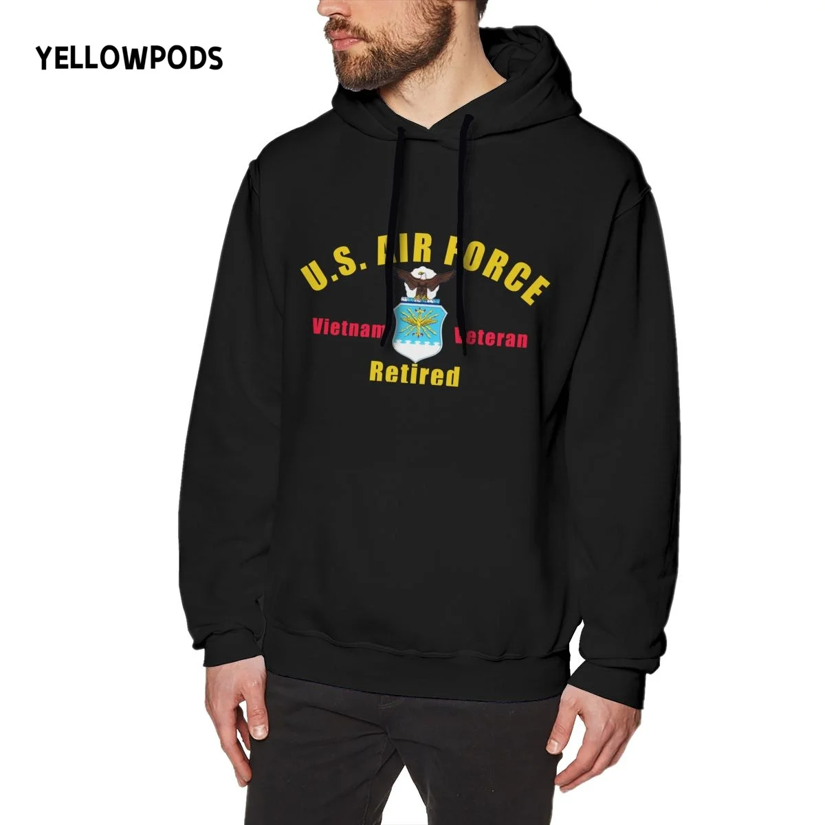 

Air Force With Crest And Vietnam Veteran Ribbons Hoodie Hip Hop Anime Pullovers Tops Loose Long Sleeves Autumn Man Cloth