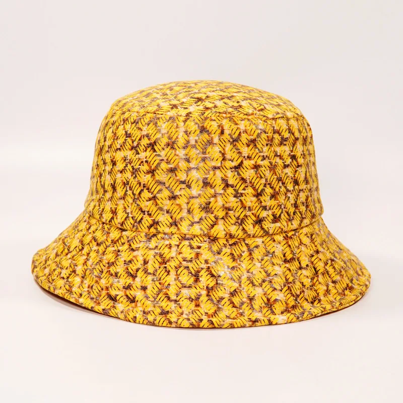 Women Men Hip Hop Bucket Hat Foldable Fisherman Cap Striped Print Outdoor Summer Sunscreen Hat