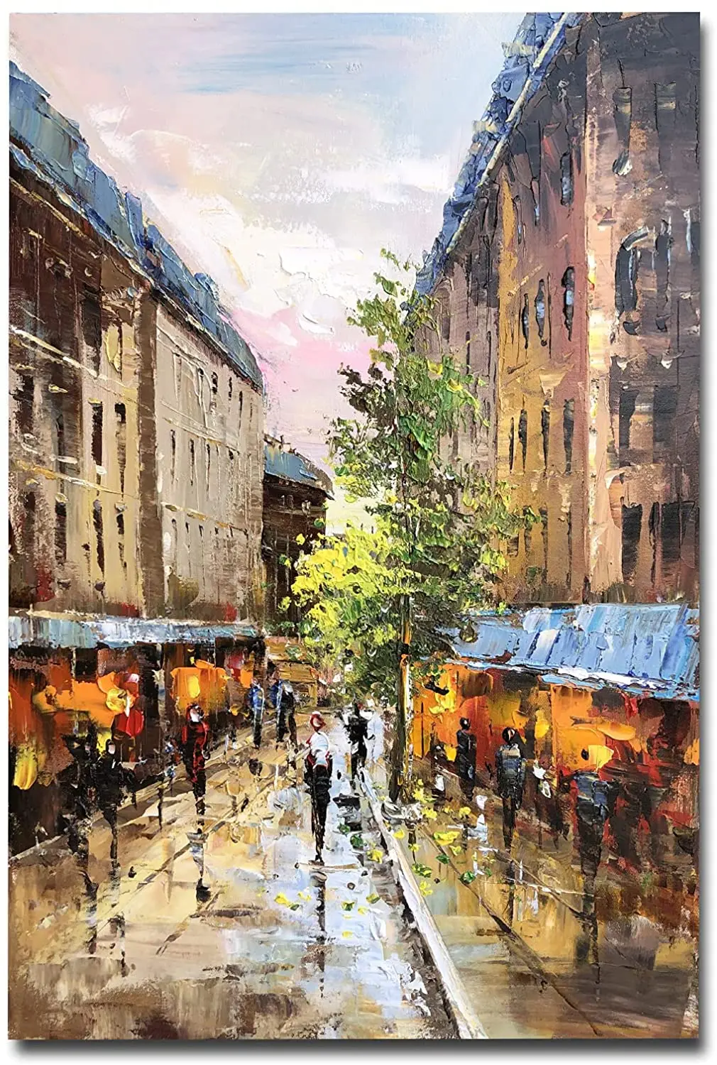 

Wall Decorations For Living Room 100% Hand-painted On Canvas Paris Street View Cityscape Landscape Painting No Framed Home Decro