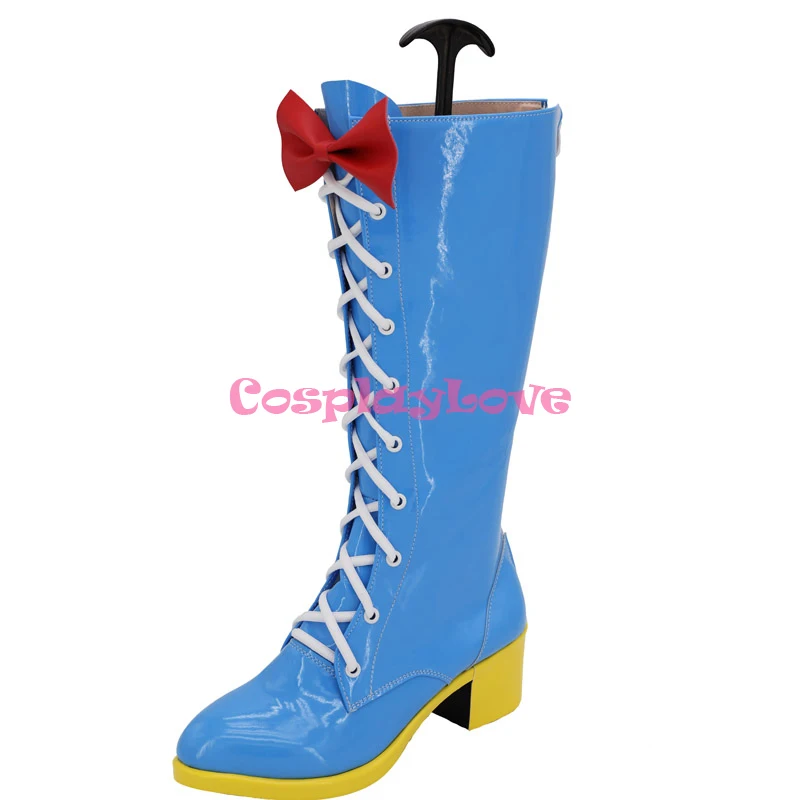 

My Little Pony: Equestria Girls Pinkie Pie Blue Cosplay Shoes Long Boots Leather Custom Made For Christmas Halloween