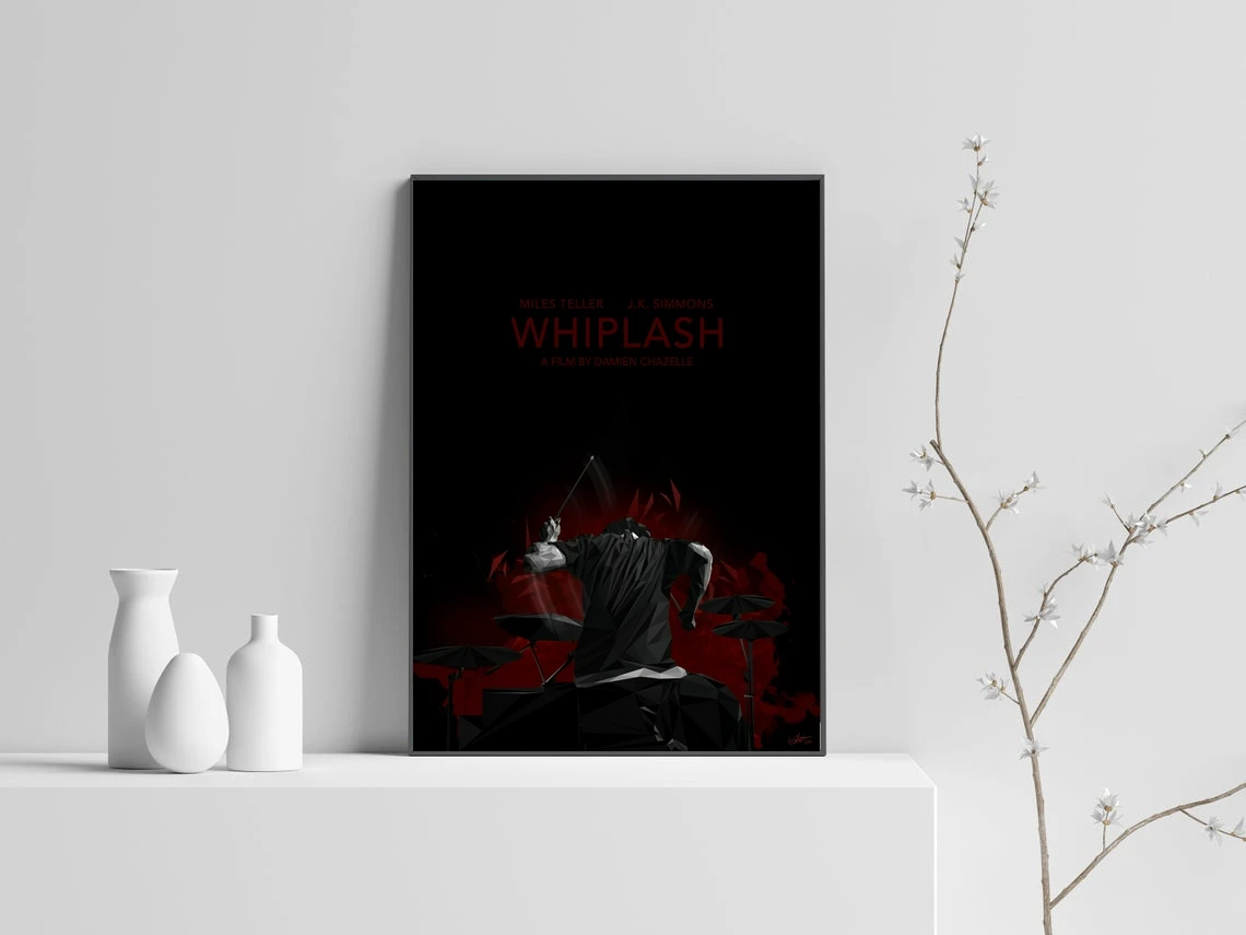 Whiplash минималистичный барабанный барабан коллаж музыка джаз альтернатива