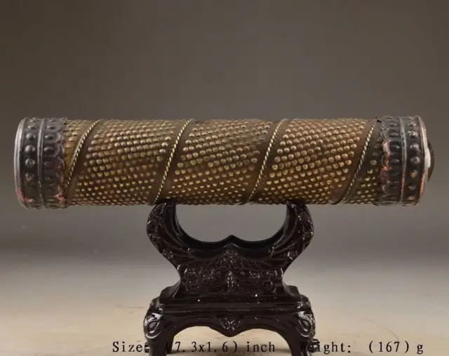 

COPPER BRASS CRAFT TIBET OLD RED COPPER CARVING BUDDHA 8 BLESSING KALEIDOSCOPE DECORATION