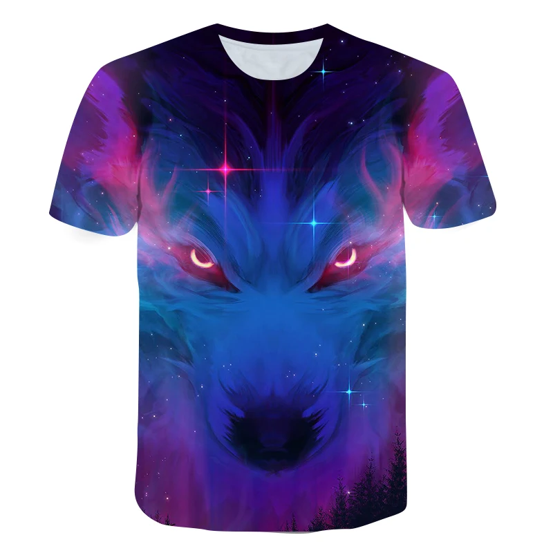 

New Wolf T-shirt 3D Print Summer T shirt for Men Casual Oversized Men's T-shirt O-neck hip hop Short Sleeve Tops Clothes XXS-4XL