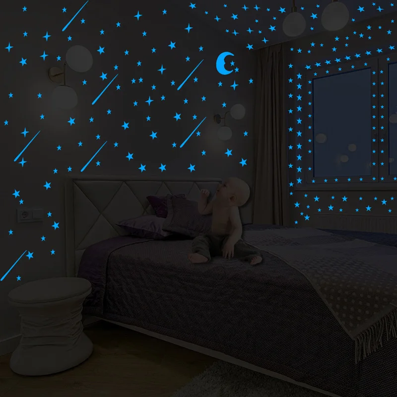 30cm Luminous Moon 3D Wall Sticker for kids room living bedroom decoration home decals Glow in the dark Stickers | Дом и сад