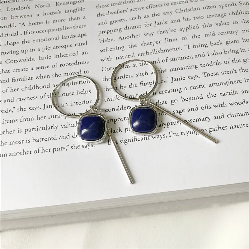 RUIYI оригинальный дизайн 925 Стерлинговое Серебро геометрической формы свисающие