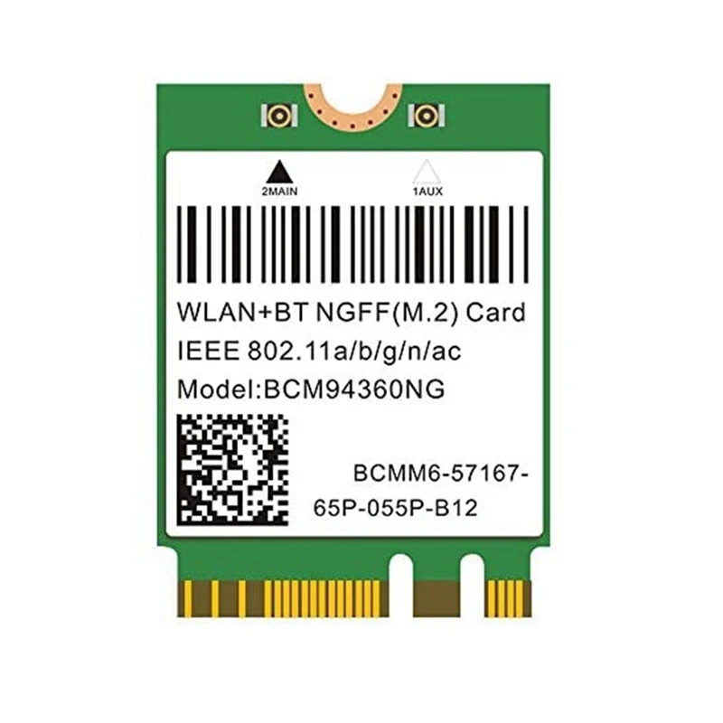 

for MacOS BCM94360NG M.2 Wifi Card Dual Band 1200Mbps 5Ghz Bluetooth 4.0 802.11Ac Wireless Adapter Than DW1560 BCM94352Z