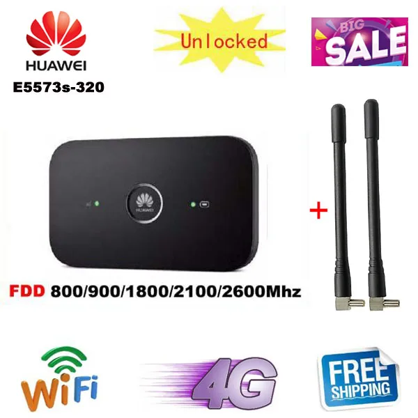 E5573-320 2 Antennas Разблокированный huawei E5573 E5573cs-322 CAT4 150 Мбит/с 4G LTE FDD беспроводной маршрутизатор 3g мобильный WiFi точка доступа - Цвет: E5573-320 2 Antennas