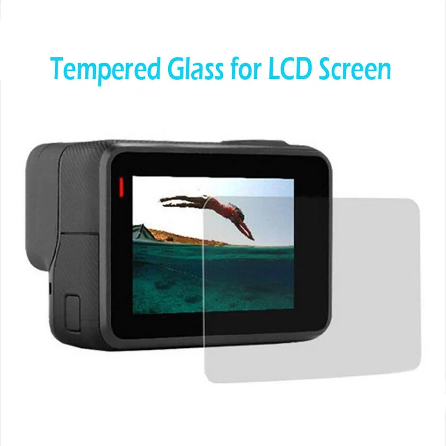 CHENCE Tempered Glass For GoPro Hero6 Hero5 Action Video Camera Lens LCD Display Screen Protector Accessories +Lens Cover VP709C |