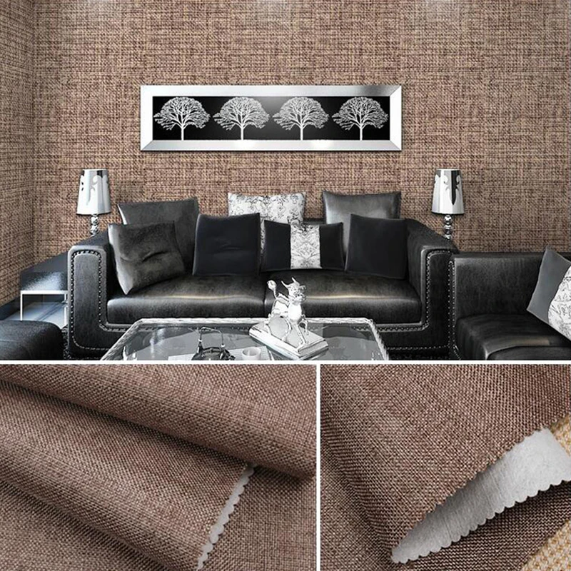 Современные Настенные обои из льняной кожи бесшовные 3d для спальни гостиной