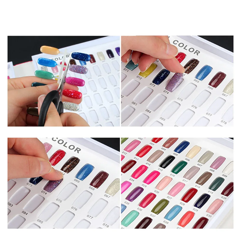 

180 Colors Nail Tips Display Book Professional Model Nail Gel Polish Color Display Box Chart Painting Manicure Nail Art Tools