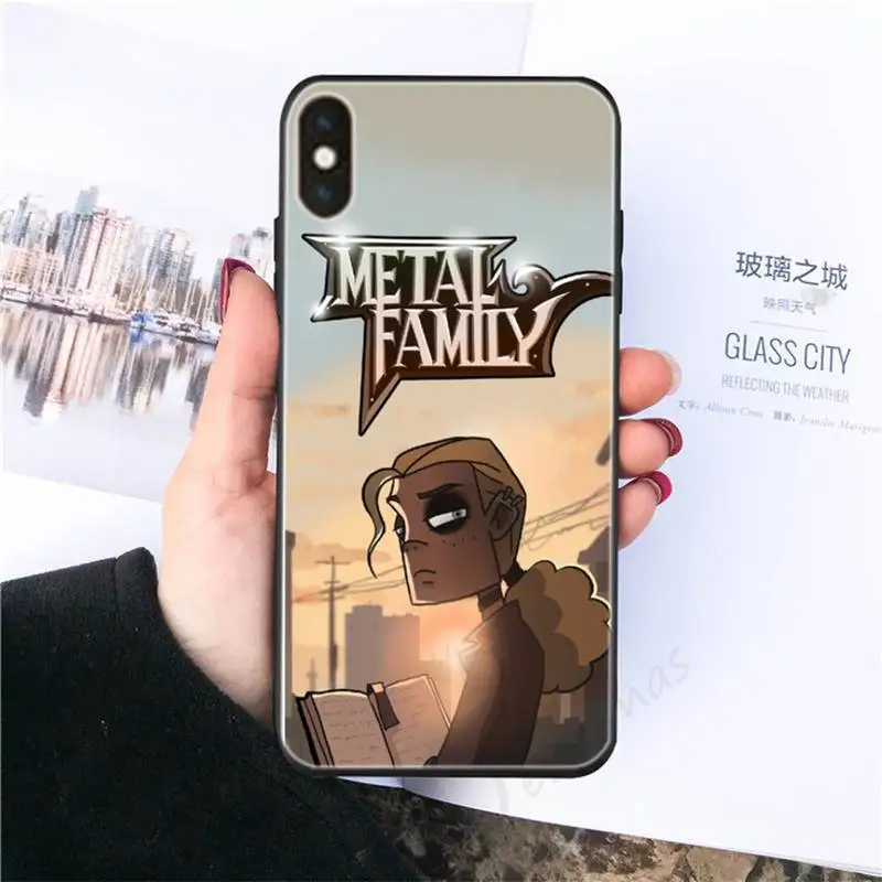 

Black Soft Silicone Metal Family Phone Case For Iphone 6 6s 7 8 Plus XR X XS XSmax 11 12 Pro Mini Max