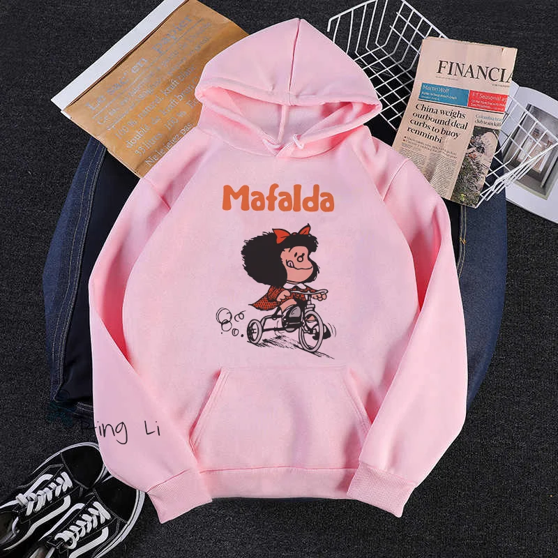 Naive Mafalda Толстовка в Корейском стиле топы или QUIERO с принтом кафе женская одежда Y2k