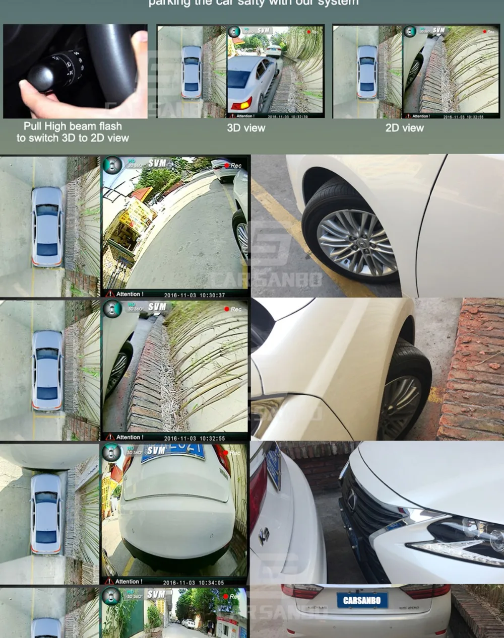 360 3D HD Автомобильная система наблюдения за скругленным видом XIAOMI View system 4 камера DVR Dash камера HD 1080P рекордер мониторинг парковки