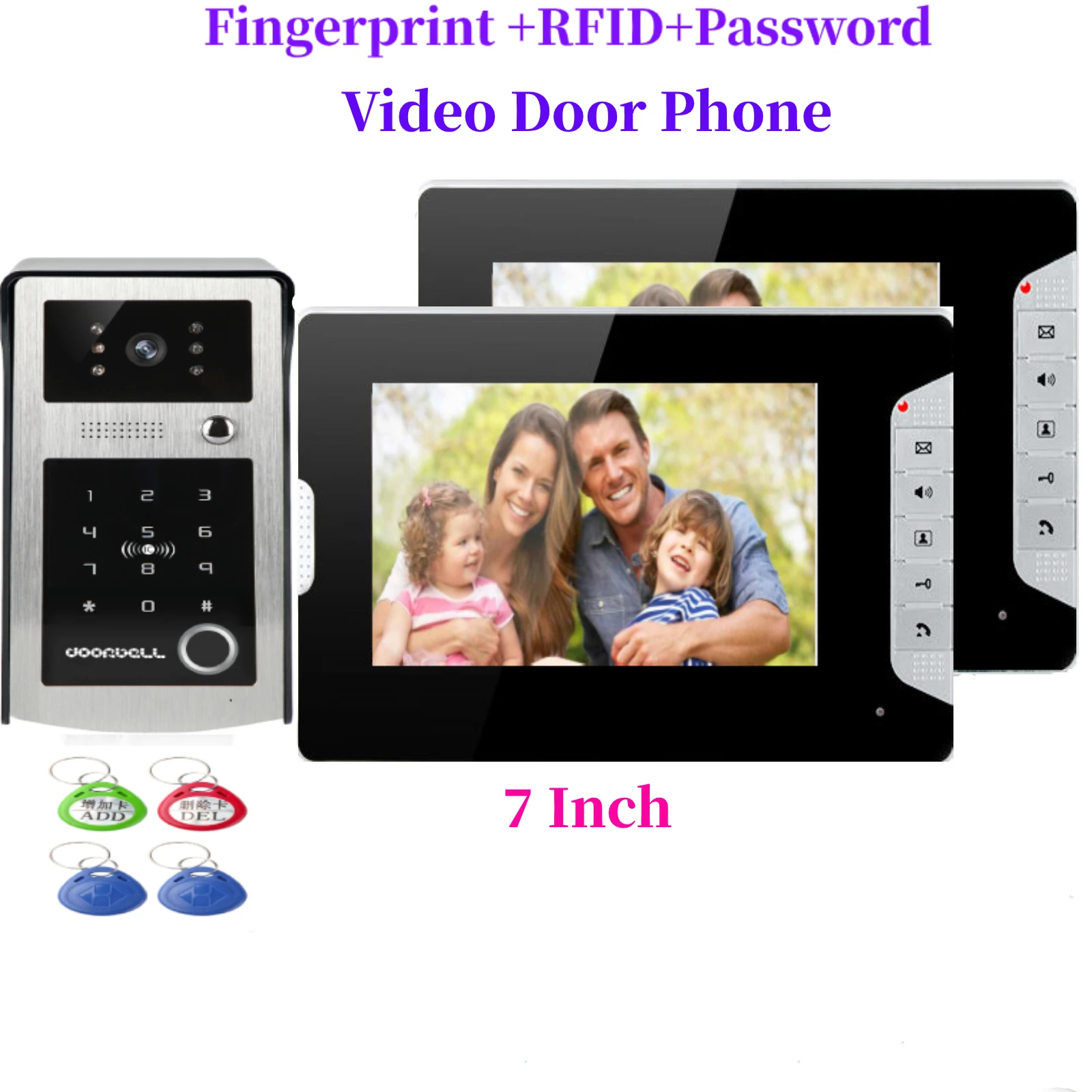 Видеодомофон 7 дюймов проводной видеодомофон для дома и помещений монитор 700TVL