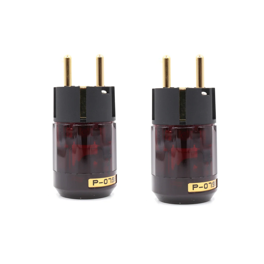 

2 pieces P-079E Schuko plug EU version power plugs for audio power cable