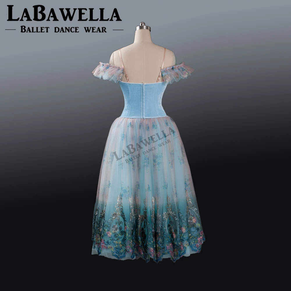 Женский Классический сценический костюм для выступлений голубое бархатное