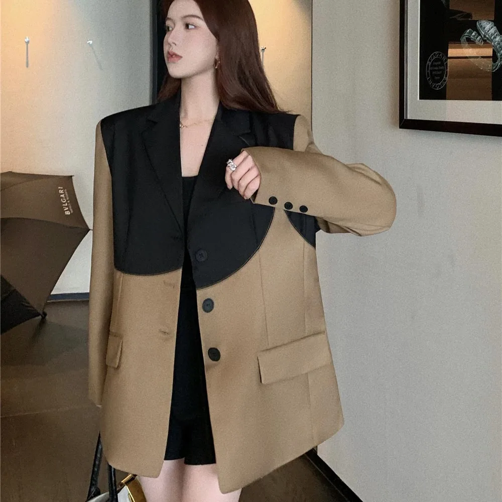 

Офисные женские топы, Модный корейский Блейзер, осенние куртки для женщин 2021, повседневные женские костюмы с карманами, пальто, Блузон для ж...