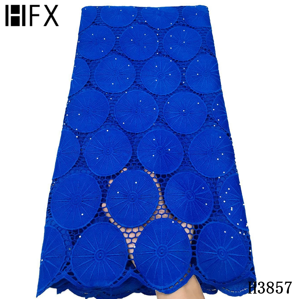 HFX Королевский синий Новинка 2021 Африканские кружева высокого качества вышивка