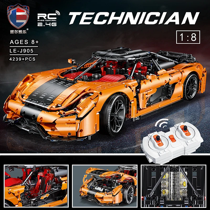 Конструктор MOC техническая серия Orange Koenigseggs гоночный автомобиль набор моделей
