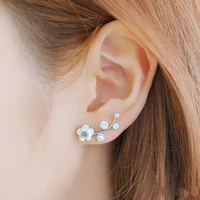 korea trendy small fresh flower earrings fashion creative simple small daisy branch pearl earrings jewelry gift