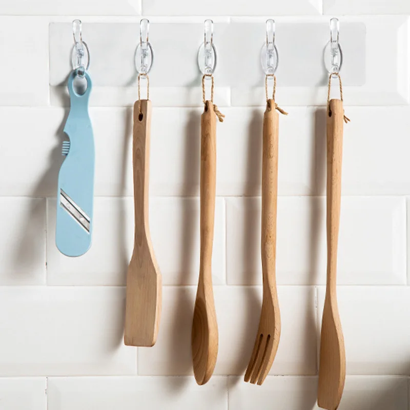 

Transparent Adhesive Seamless Wall Hooks Strong Non Marking Sticking Hook Waterproof Oil-proof No Punching Hooks Promotion