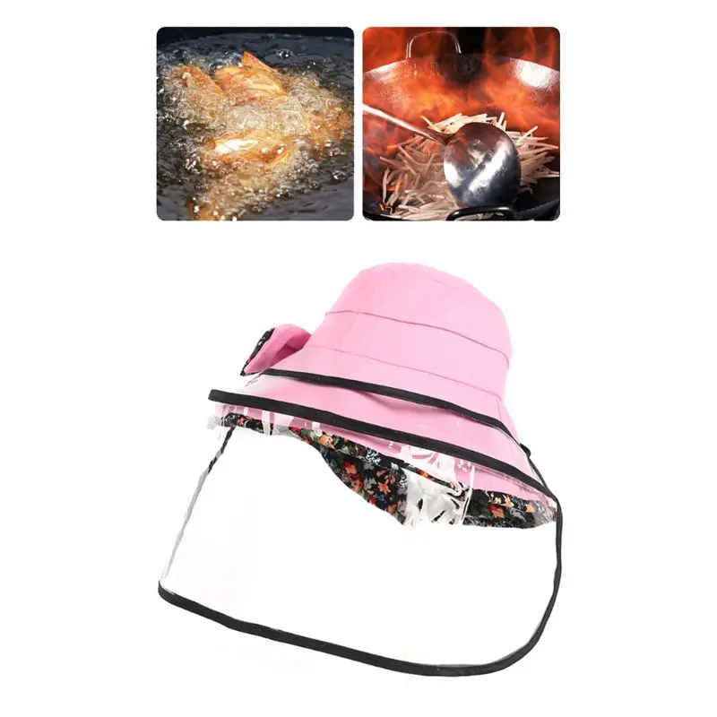 

Anti-splash Dustproof Fisherman Cap with Removable Transparent Protector Bucket Hat Windproof Protective Cover 2020
