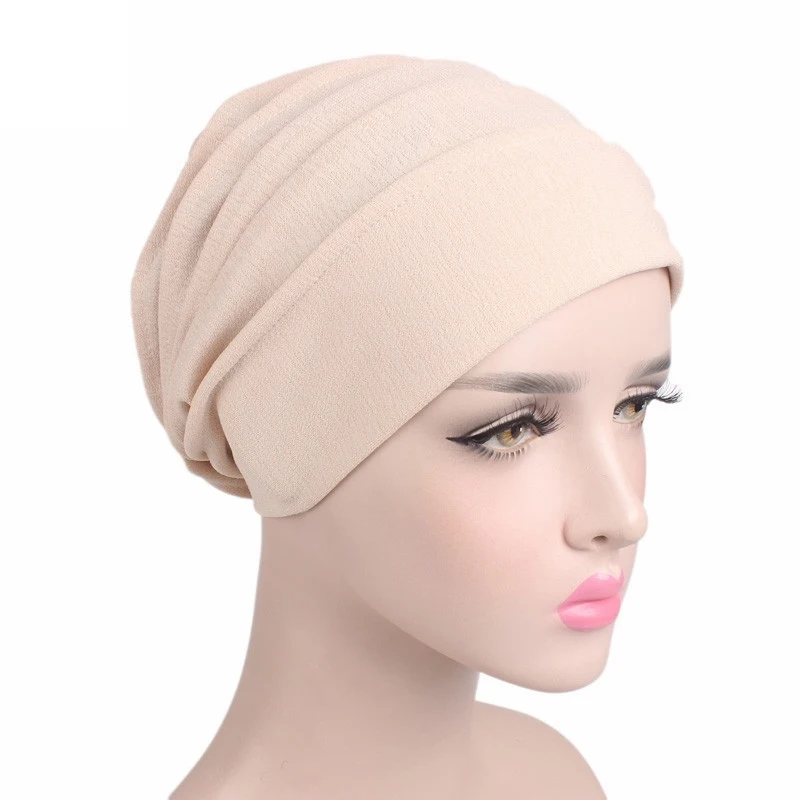 

Muslim Women Stretch Sleep Hair Caps Hat Beanie Sleep Turban Headwear Cap Head Wrap for Cancer Hair Styling Accessories