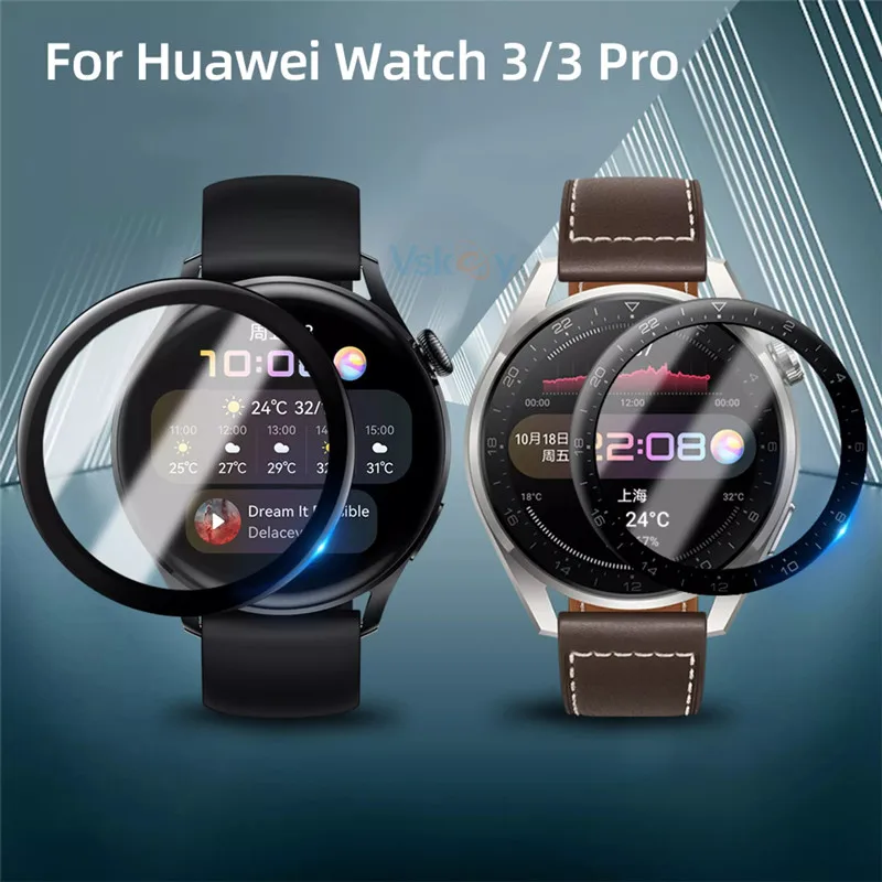 100pcs 3d curved soft screen protector for huawei watch 3 pro gt3 smart watch full coverage protective film free global shipping