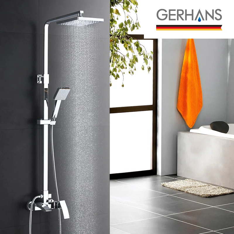 GERHANS Faucet K19014 Душевая система со смесителем и тропическим душем Цвет: Хром |