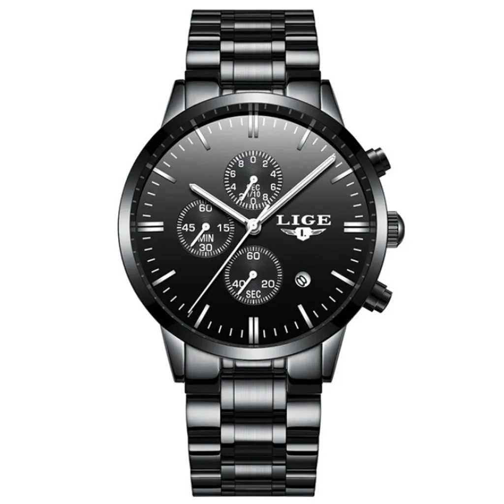 

Chronograph Business Quartz Watch Date Calendar Waterproof Wrist Mesh Strap
