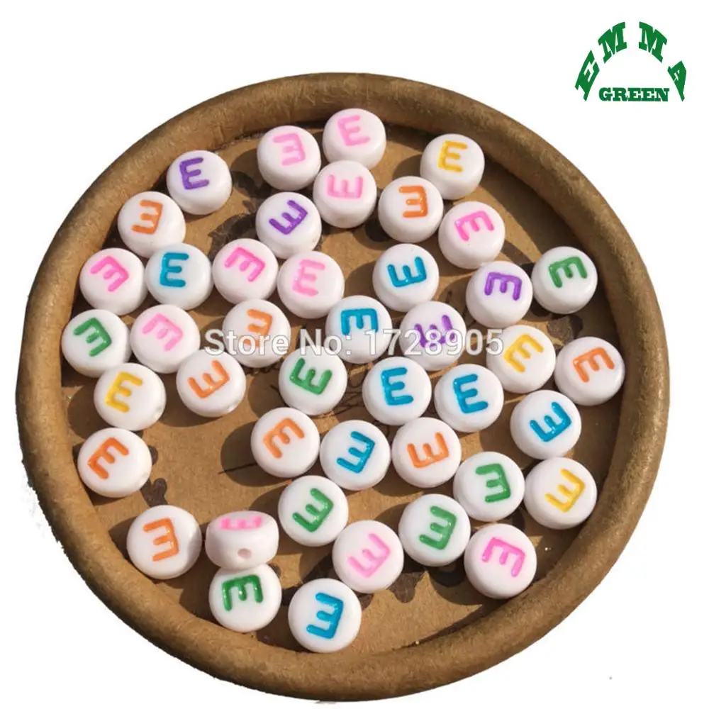 Бусины с буквами для детей плоские круглые бусины алфавитом 4*7 мм 3600 шт.