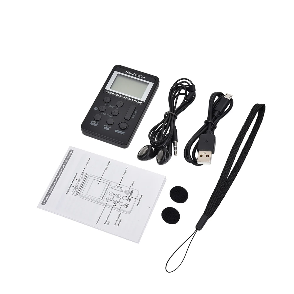 Портативный мини-радиоприемник FM AM 2 диапазона цифровой карманный радиоприемник