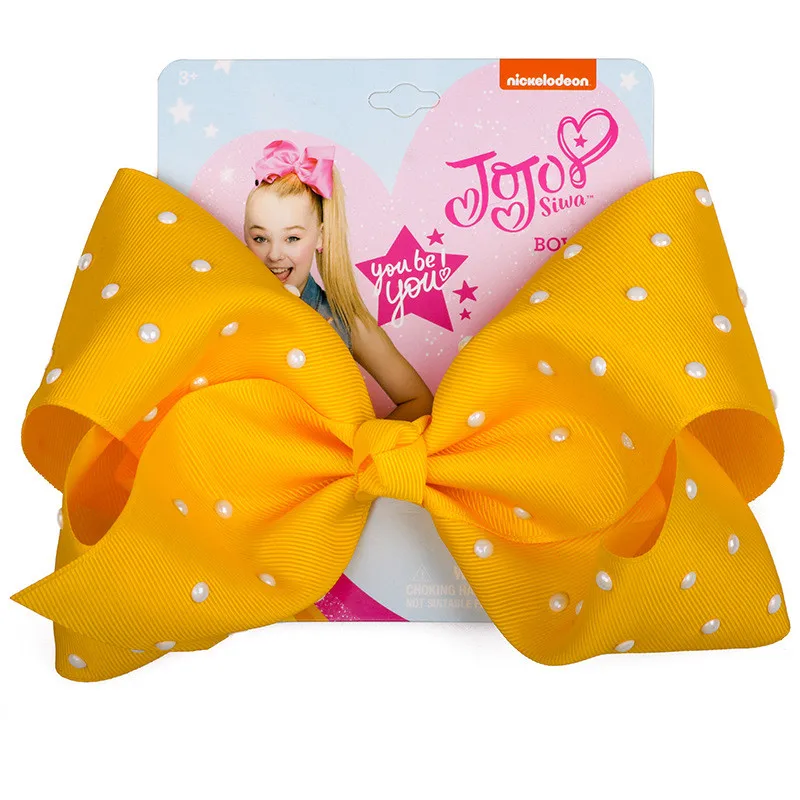 8 &quotJojo Siwa бантики для волос ручной работы жемчужные заколки Детская шпилька